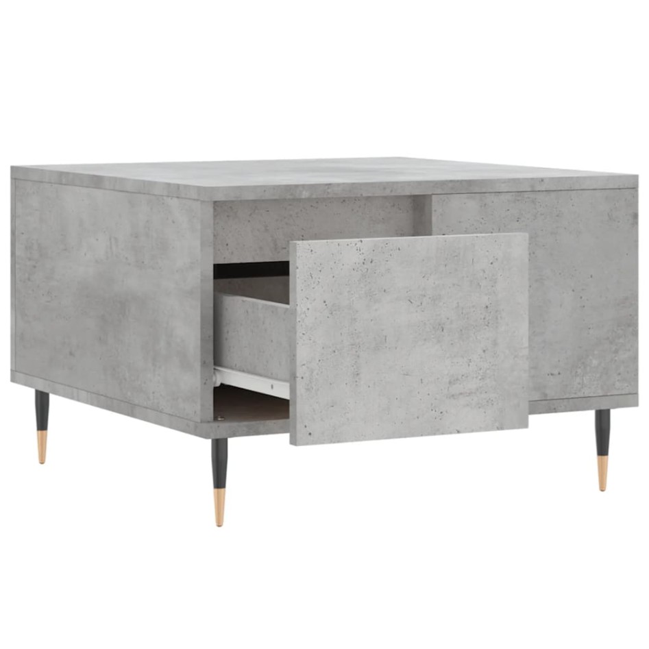 Mesa de centro madera contrachapada gris hormigón 55x55x36,5