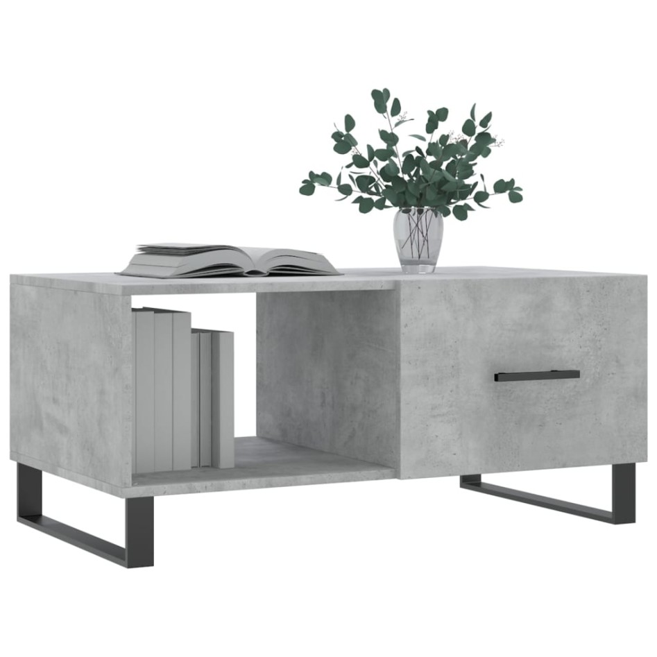 Mesa de centro madera contrachapada gris hormigón 90x50x40