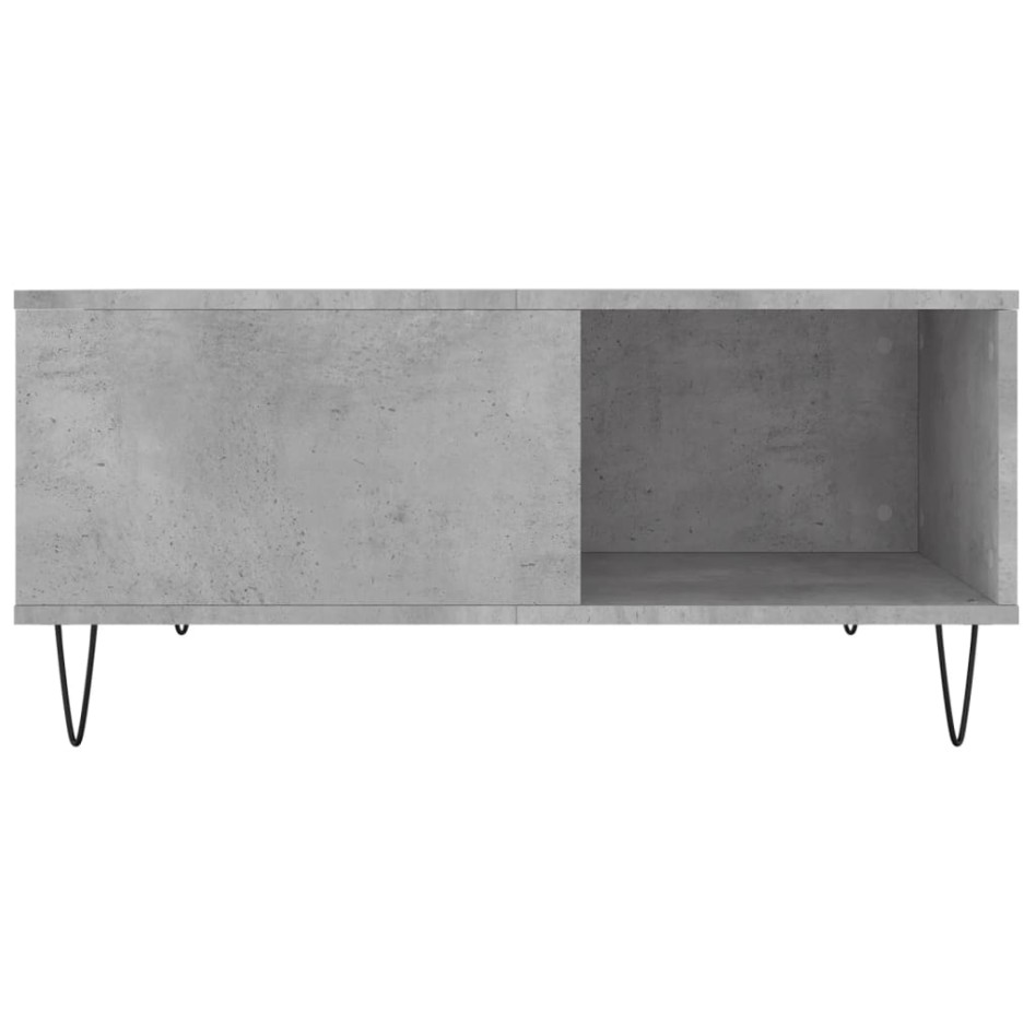 Mesa de centro madera contrachapada gris hormigón 80x80x36,5