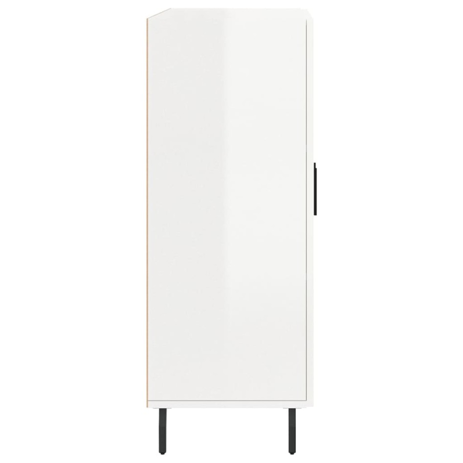 Aparador de madera contrachapada blanco brillante 69,5x34x90