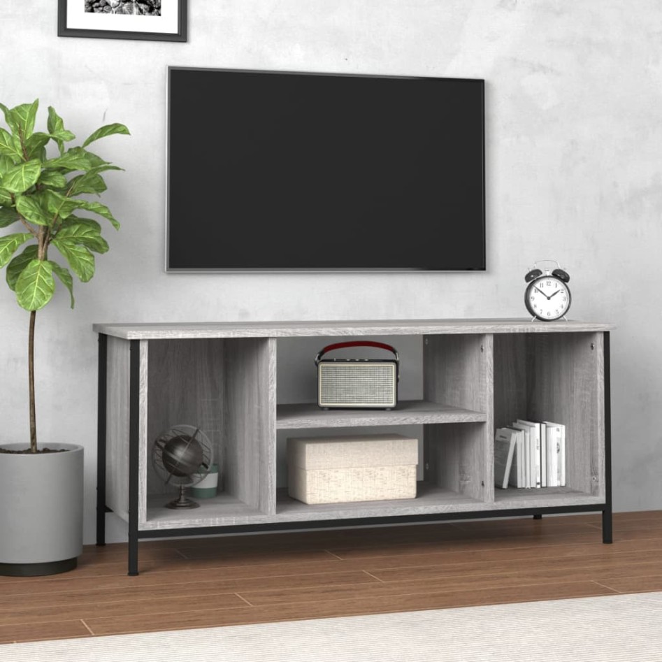 Mueble para TV madera contrachapada gris Sonoma 102x35x45