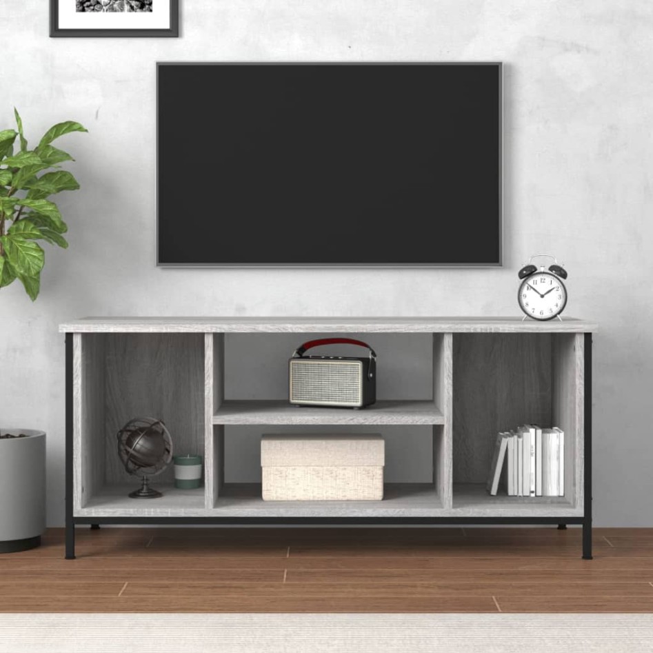 Mueble para TV madera contrachapada gris Sonoma 102x35x45