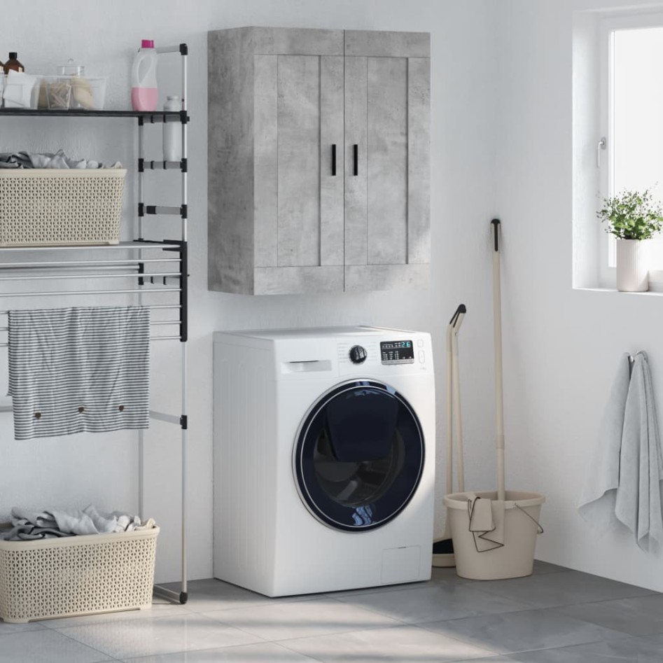 Armario de pared madera ingeniería gris hormigón 69,5x34x90