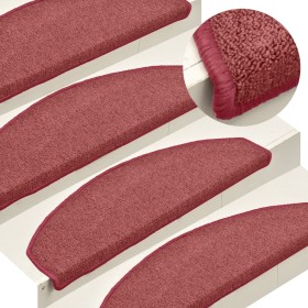 Alfombras de peldaños de escalera 15 uds rojo 65x24x4