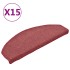 Alfombras de peldaños de escalera 15 uds rojo 65x24x4