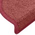 Alfombras de peldaños de escalera 15 uds rojo 65x24x4