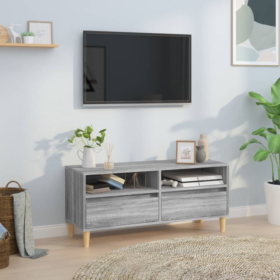 Mueble de TV madera contrachapada gris Sonoma 100x34,5x44,5