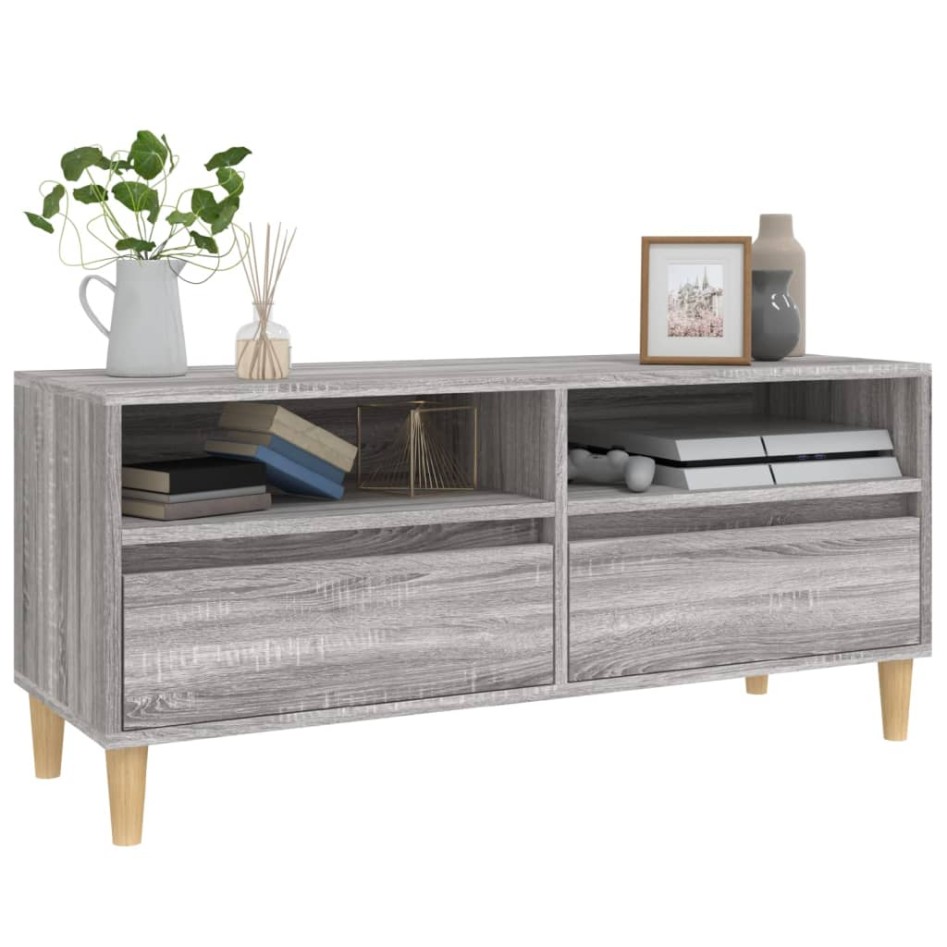 Mueble de TV madera contrachapada gris Sonoma 100x34,5x44,5