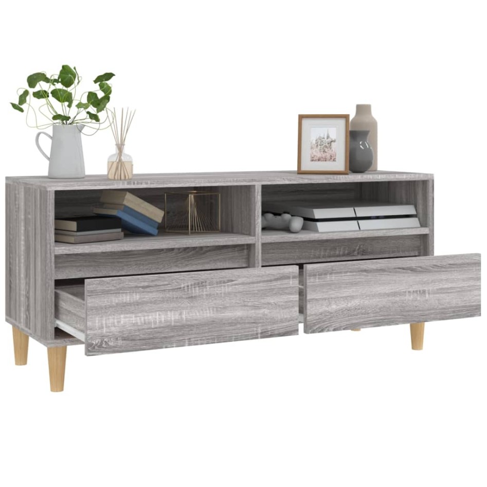 Mueble de TV madera contrachapada gris Sonoma 100x34,5x44,5