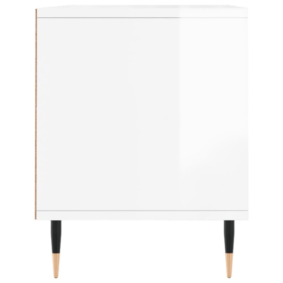 Mueble de TV madera contrachapada blanco brillo