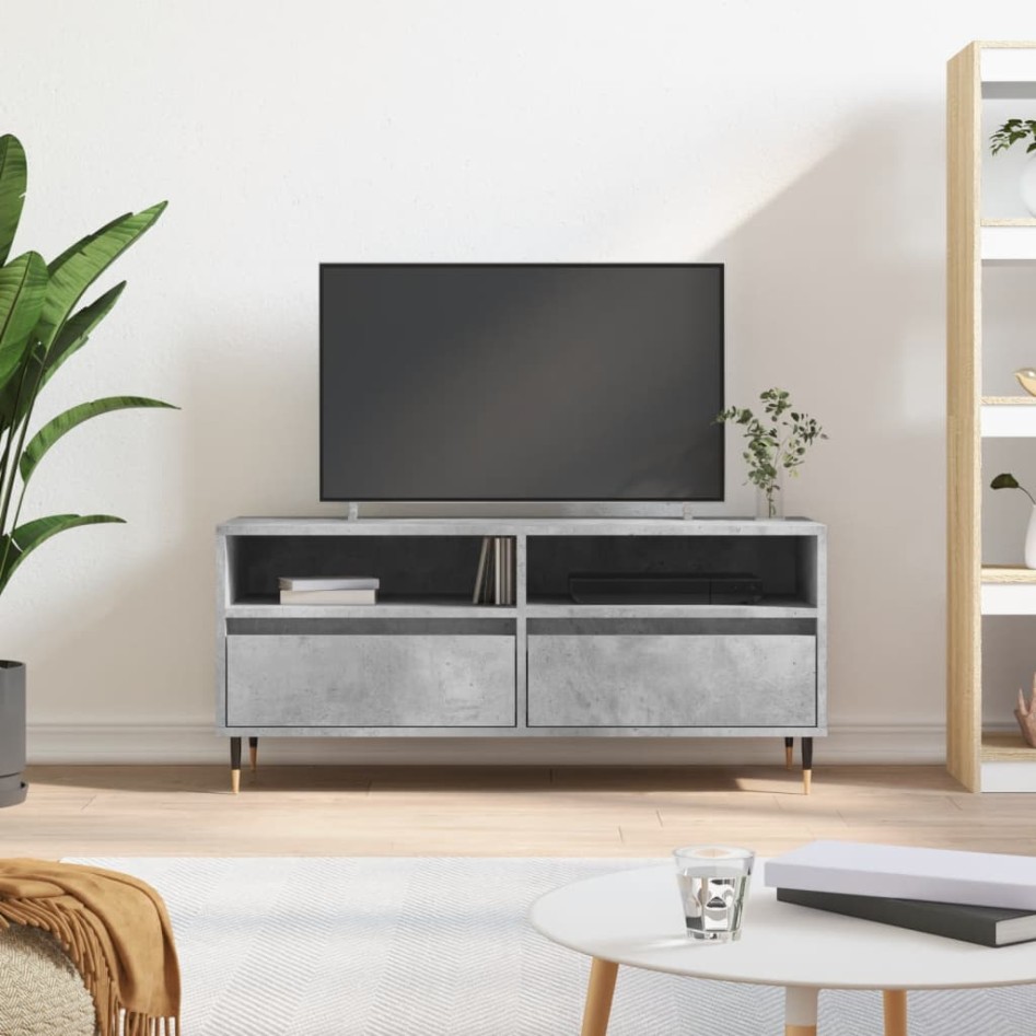 Mueble de TV madera contrachapada gris hormigón