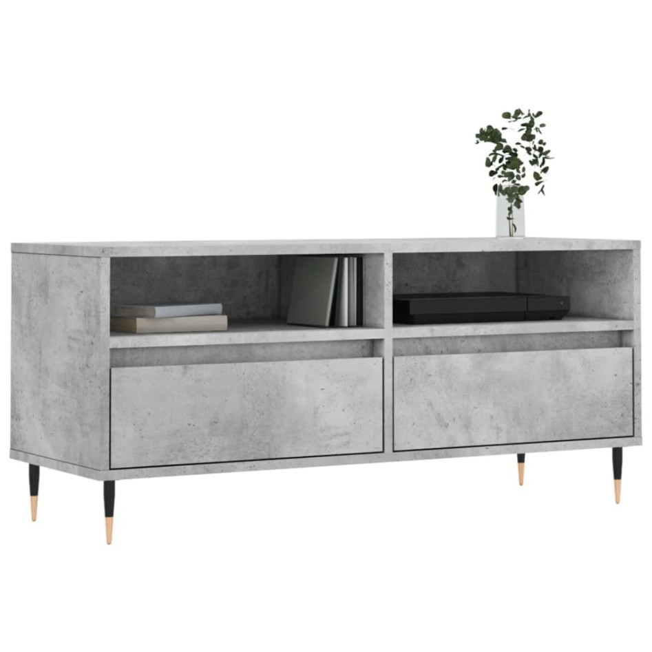 Mueble de TV madera contrachapada gris hormigón
