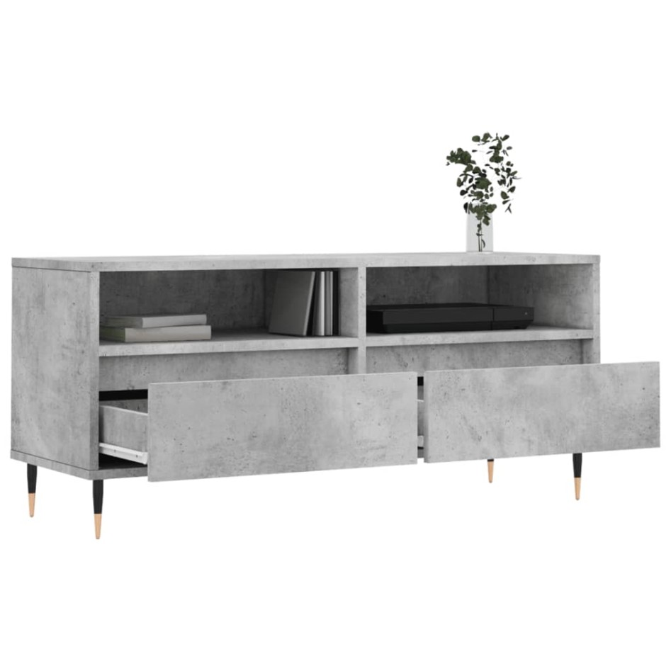 Mueble de TV madera contrachapada gris hormigón