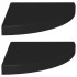 Estantes flotantes de esquina 2 uds MDF negro 35x35x3,8