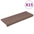 Alfombras de peldaños de escalera 15 uds marrón 65x21x4