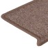 Alfombras de peldaños de escalera 15 uds marrón 65x21x4