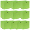 Cajas de almacenaje 10 uds tela verde 32x32x32 cm