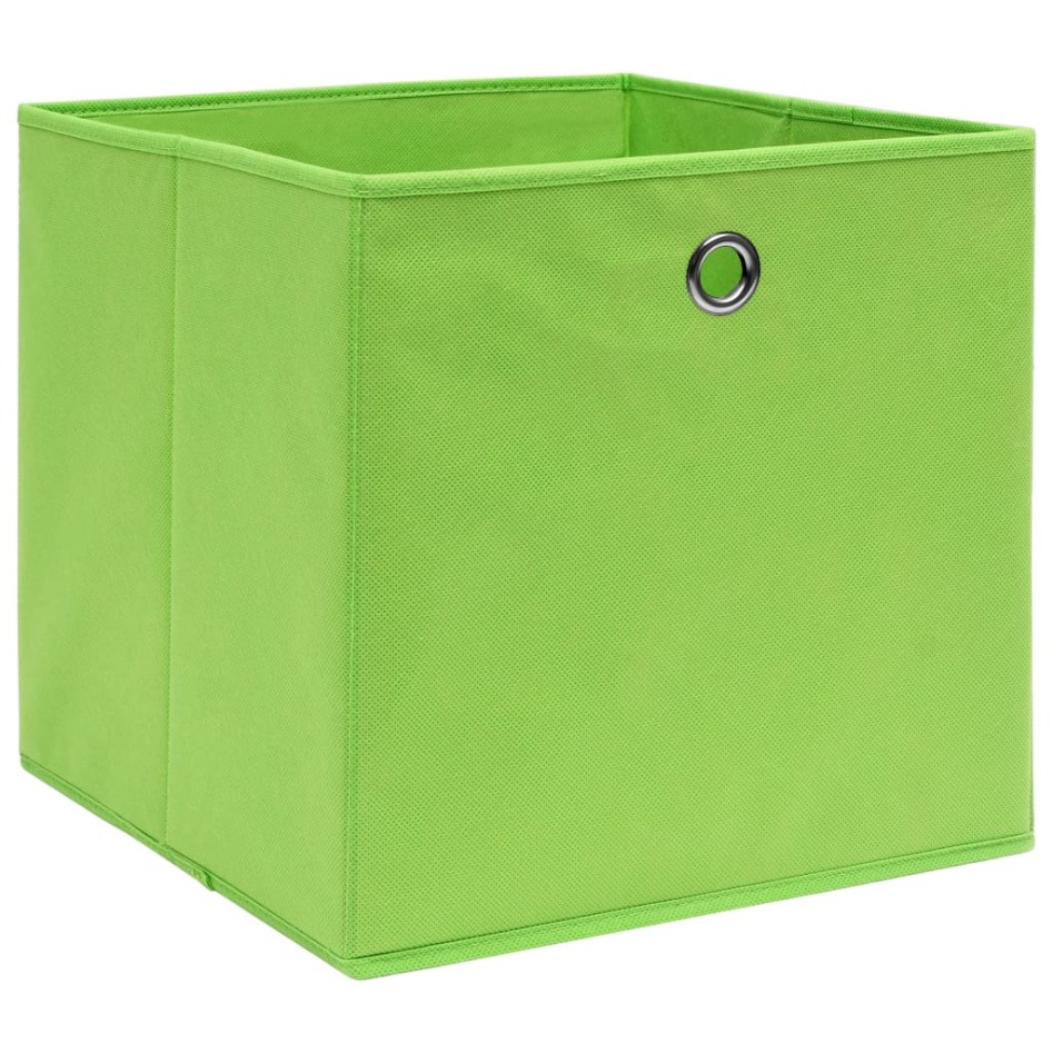 Cajas de almacenaje 10 uds tela verde 32x32x32