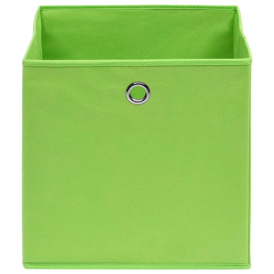 Cajas de almacenaje 10 uds tela verde 32x32x32
