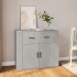 Aparador de madera contrachapada gris hormigón 80x33x70