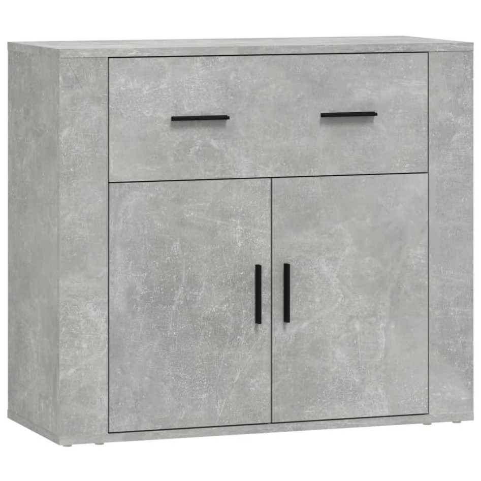Aparador de madera contrachapada gris hormigón 80x33x70