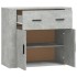 Aparador de madera contrachapada gris hormigón 80x33x70
