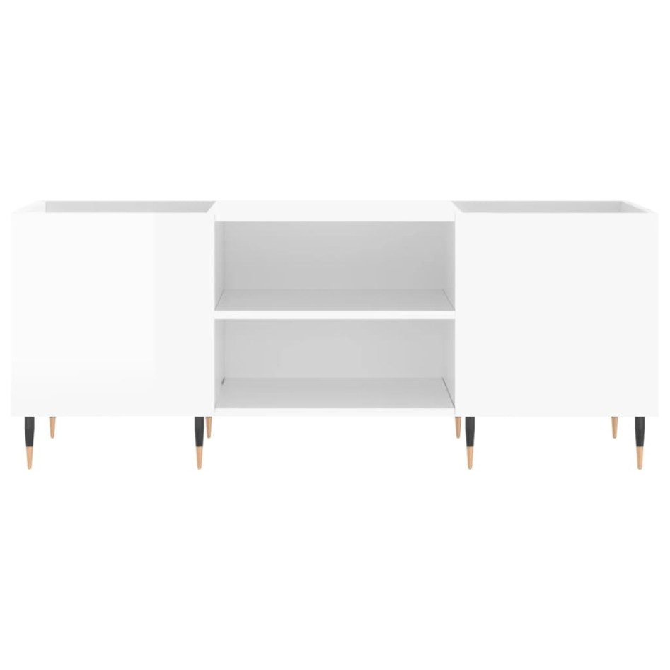Mueble discos madera contrachapada blanco brillo 121x38x48