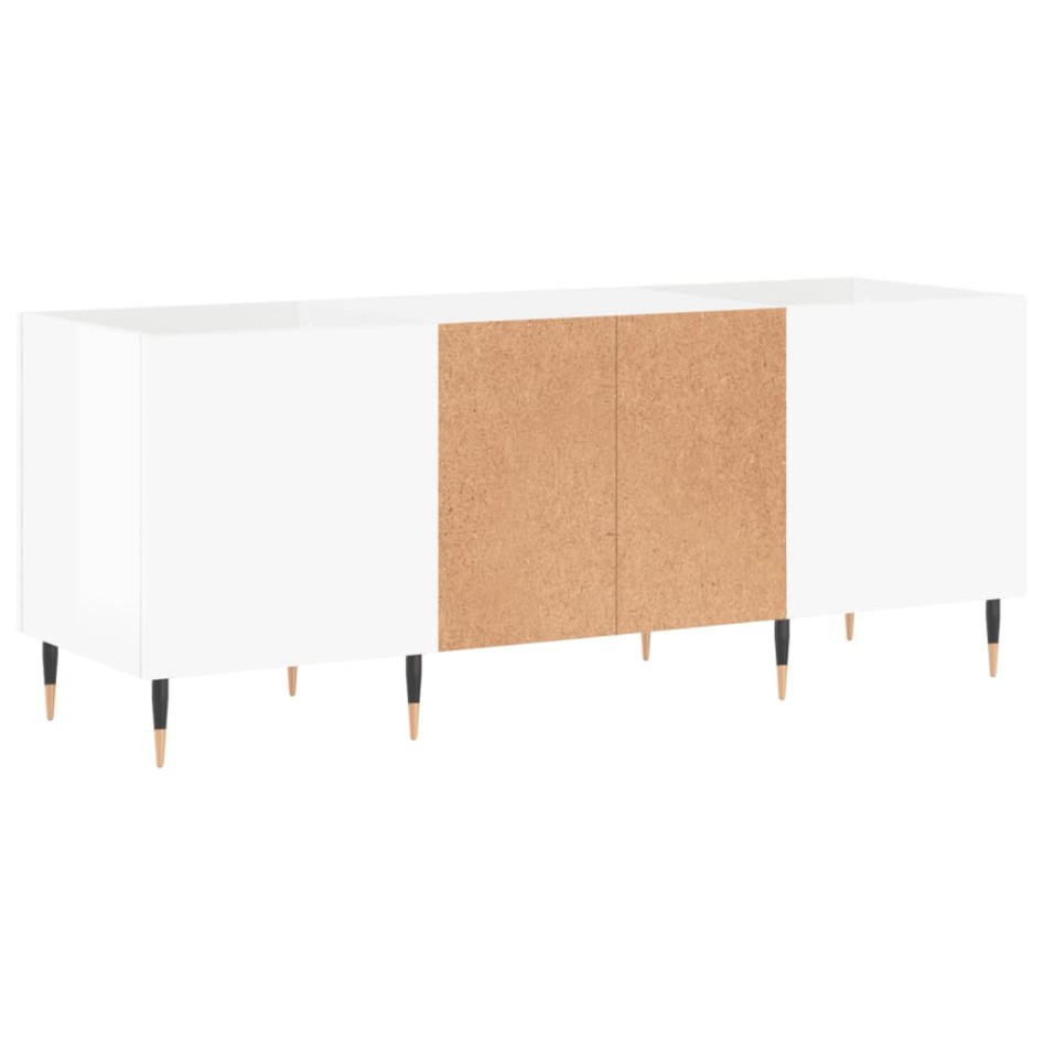 Mueble discos madera contrachapada blanco brillo 121x38x48