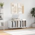 Mueble discos madera contrachapada blanco brillo 100x38x48