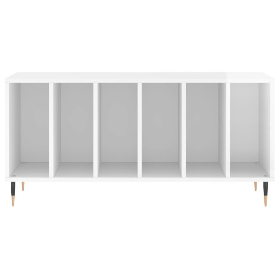 Mueble discos madera contrachapada blanco brillo 100x38x48