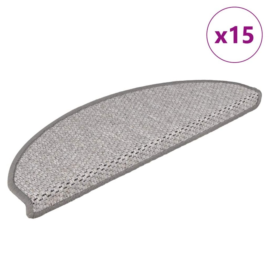 Alfombrillas autoadhesivas sisal 15 uds platina 65x21x4