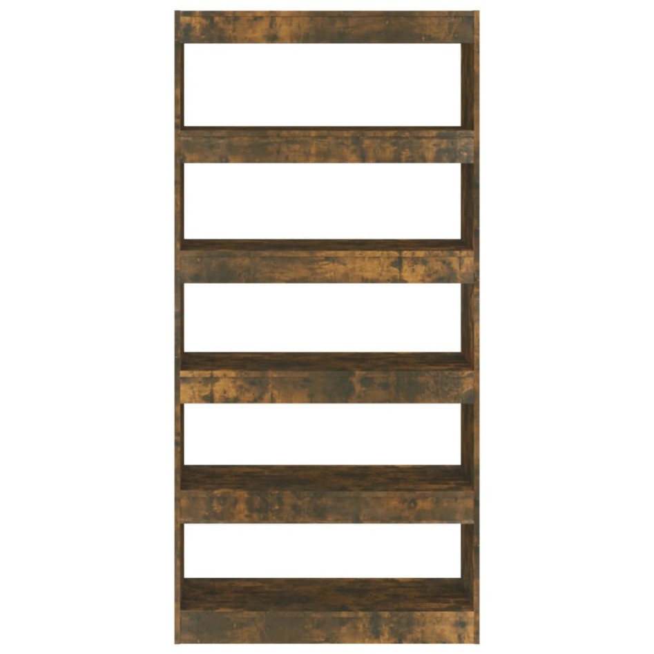 Estantería/divisor madera ingeniería roble ahumado 80x30x166
