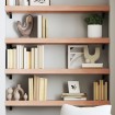 Estante pared madera roble tratada marrón claro 80x30x(2-6) cm