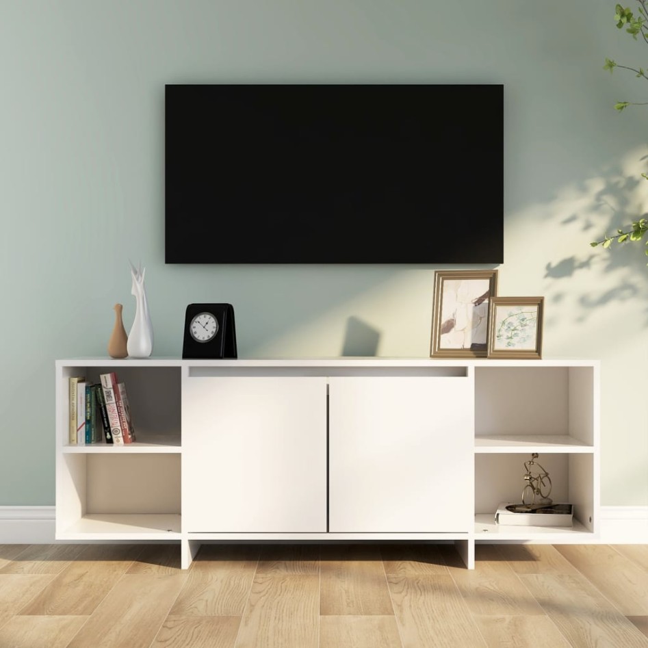 Mueble para TV madera contrachapada blanco 130x35x50