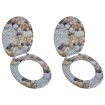 Asientos de inodoro con tapas 2 uds MDF piedras