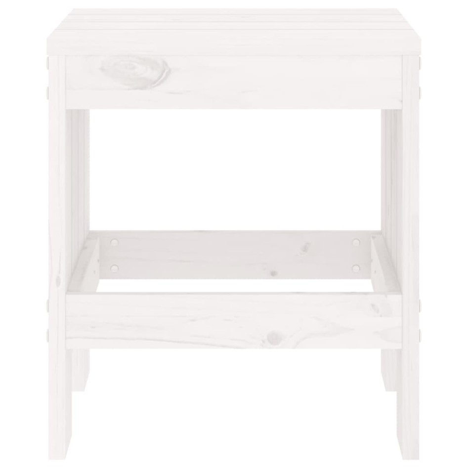 Taburetes de jardín 2 uds madera maciza pino blanco 40x36x45