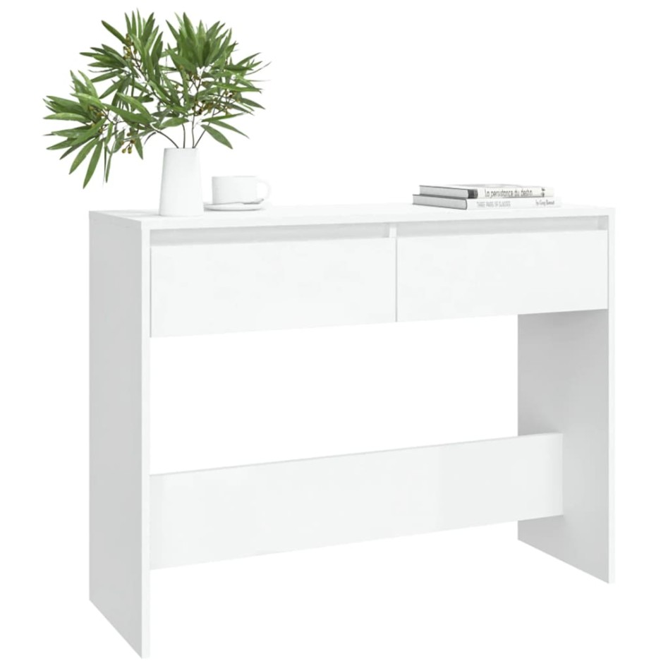 Mesa consola madera de ingeniería blanca 100x35x76,5