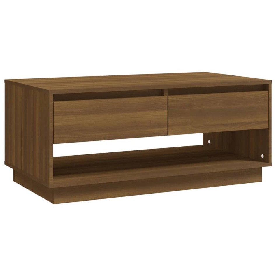 Mesa de centro madera de ingeniería marrón roble 102,5x55x44