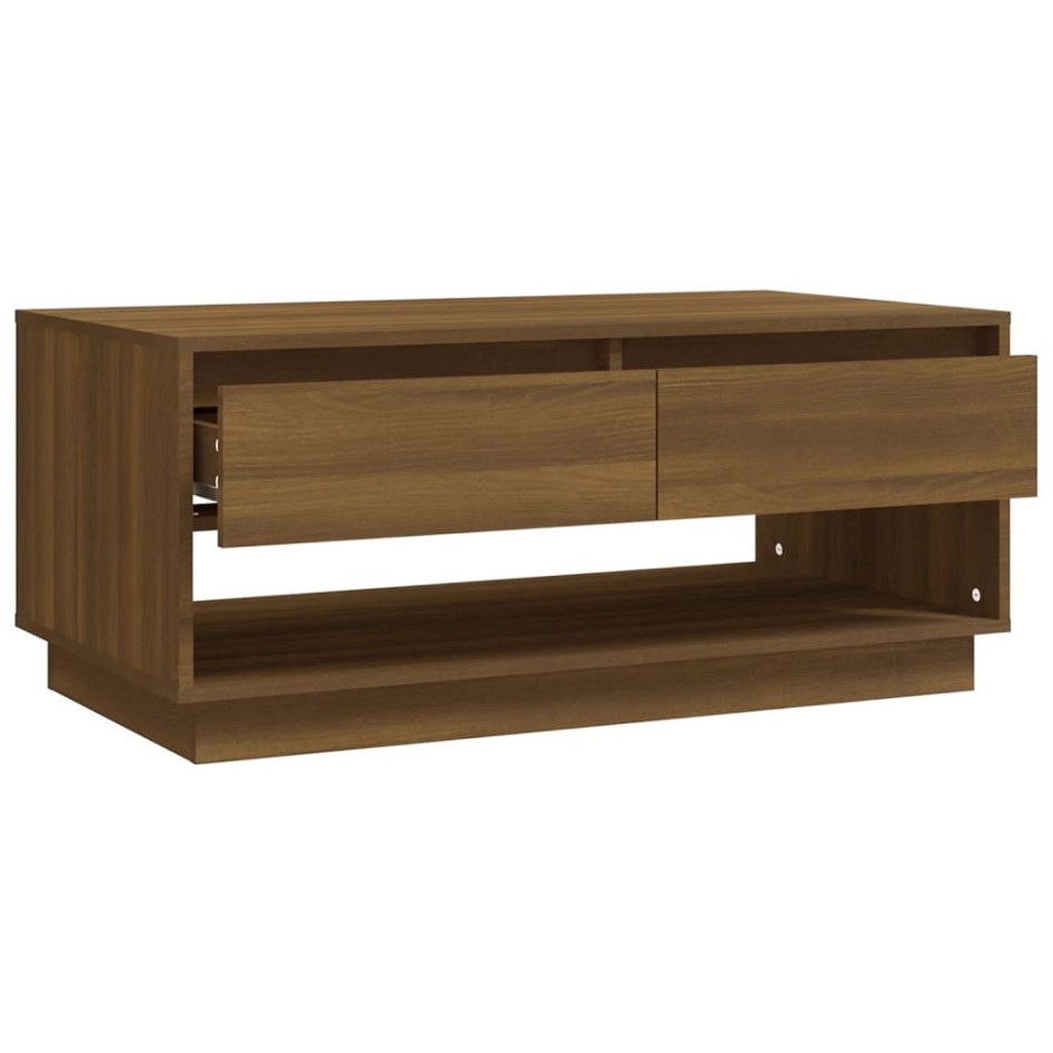 Mesa de centro madera de ingeniería marrón roble 102,5x55x44
