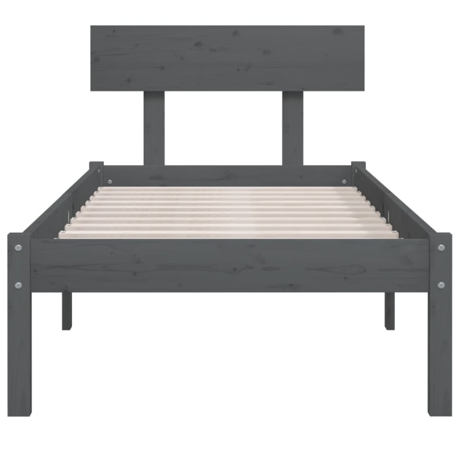 Estructura de cama sin colchón madera maciza gris 100x200