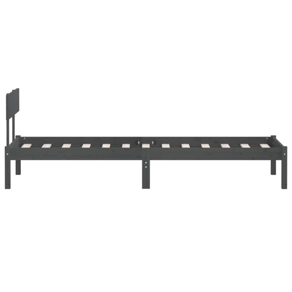 Estructura de cama sin colchón madera maciza gris 100x200