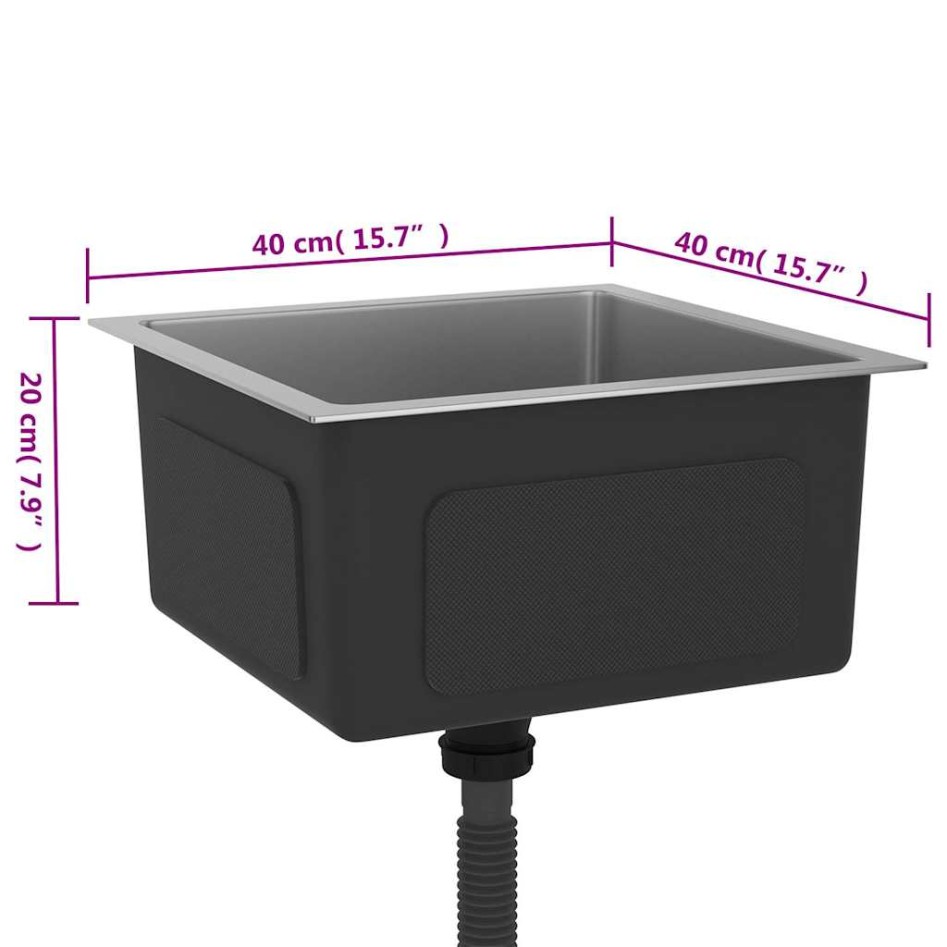 Fregadero de cocina hecho a mano acero