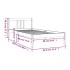 Estructura cama sin colchón madera maciza marrón miel 90x200