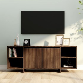 Mueble de TV madera de ingeniería marrón roble 130x35x50