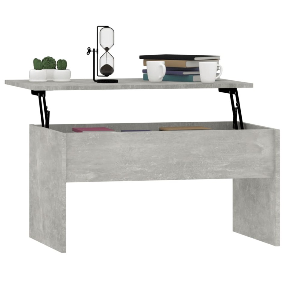 Mesa de centro madera ingeniería gris hormigón 80x50,5x41,5