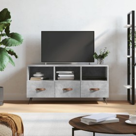 Mueble de TV madera de ingeniería gris hormigón 102x36x50