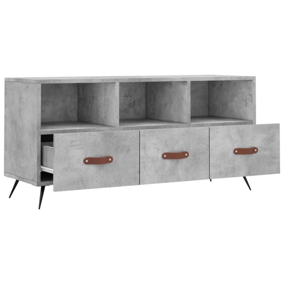Mueble de TV madera de ingeniería gris hormigón 102x36x50