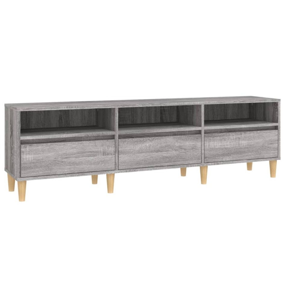 Mueble para TV madera contrachapada gris Sonoma 150x30x44,5