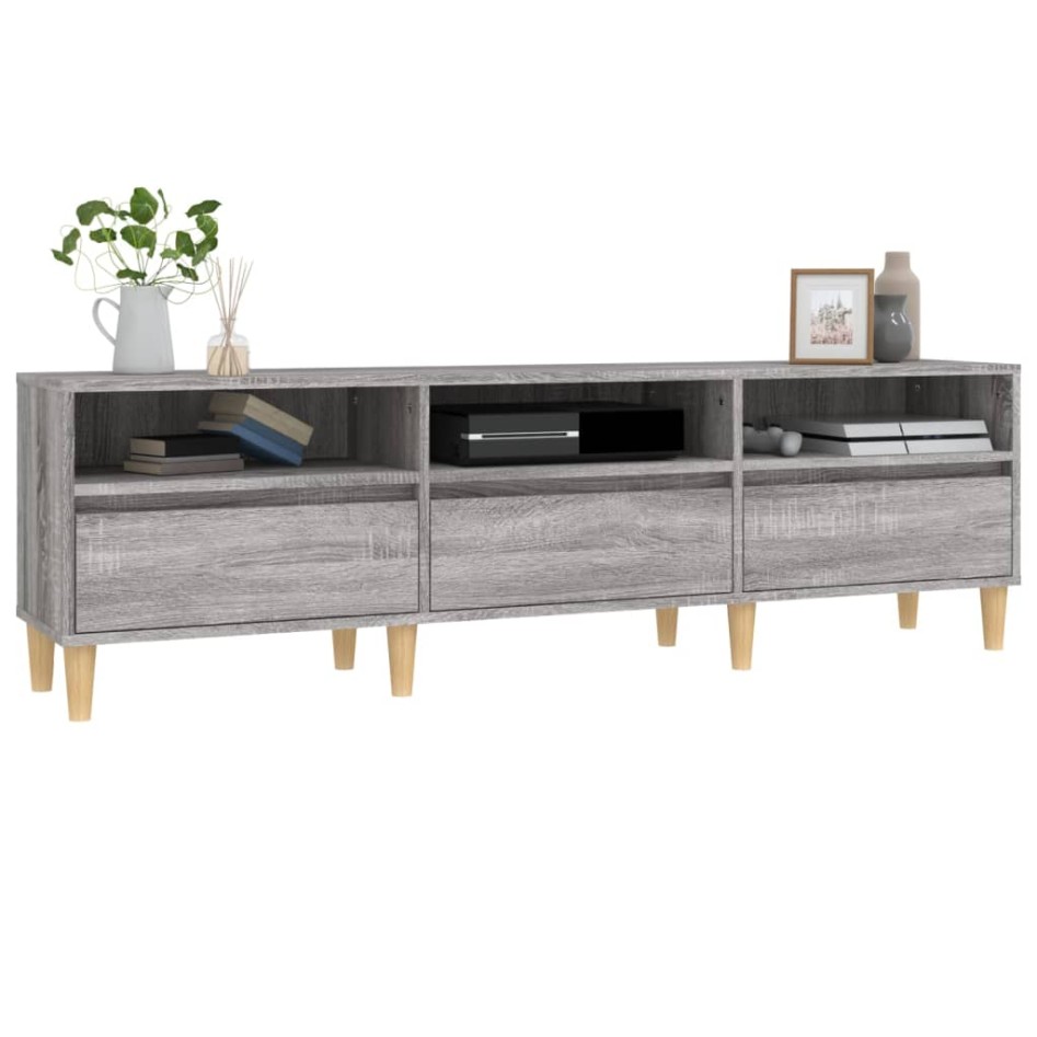 Mueble para TV madera contrachapada gris Sonoma 150x30x44,5