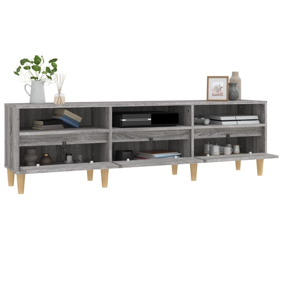 Mueble para TV madera contrachapada gris Sonoma 150x30x44,5
